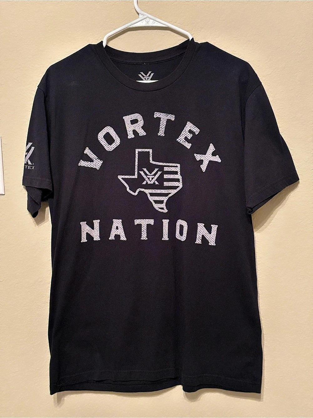 Vortex Nation Texas T-Shirt Graphic Tee in Black & White Large